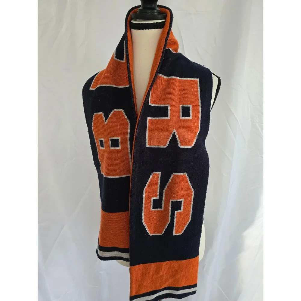 Chicago Bears NFL Knit Scarf Orange Navy Blue Team‎ Apparel Reebok
